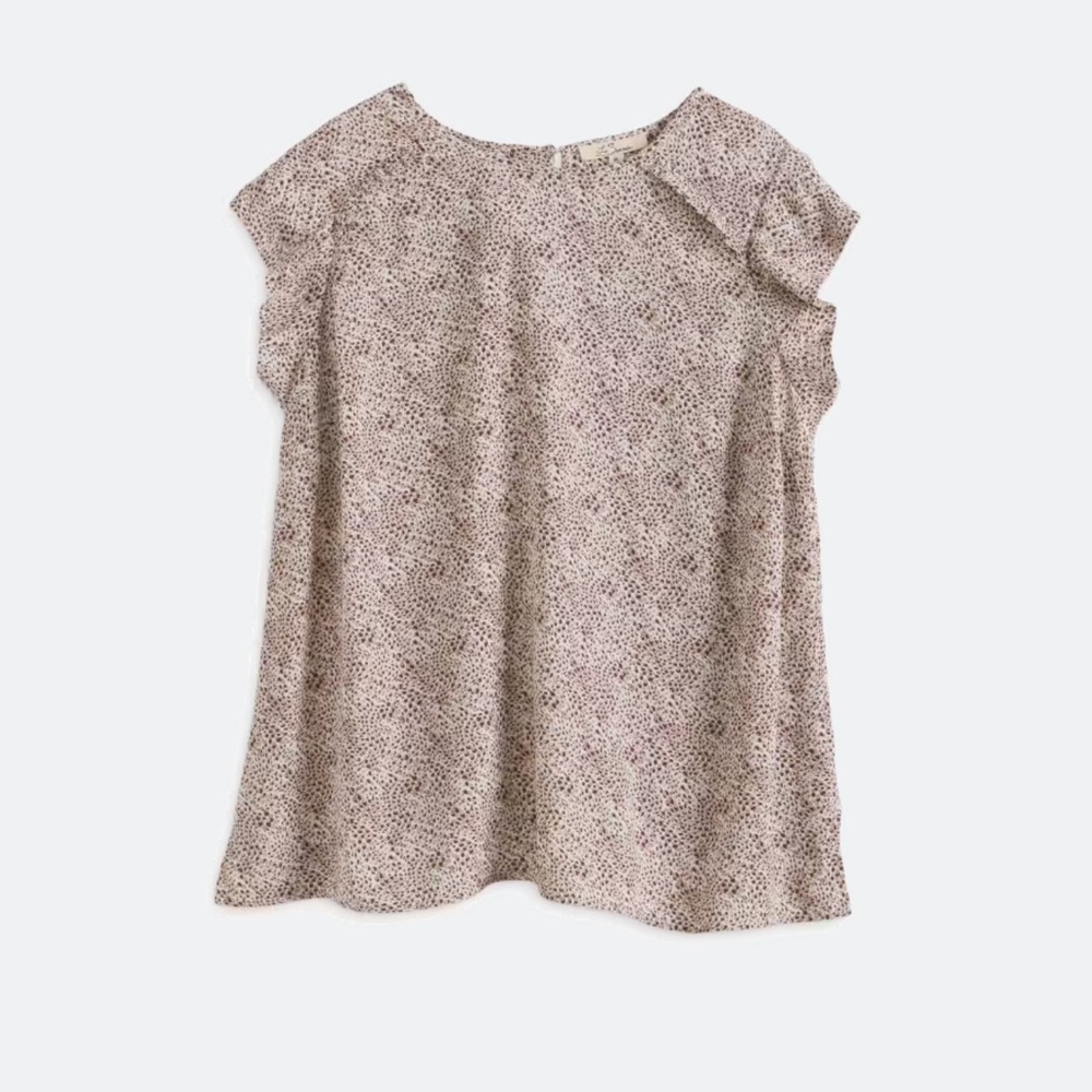 Animal Print Women's Ruffle Sleeve Top